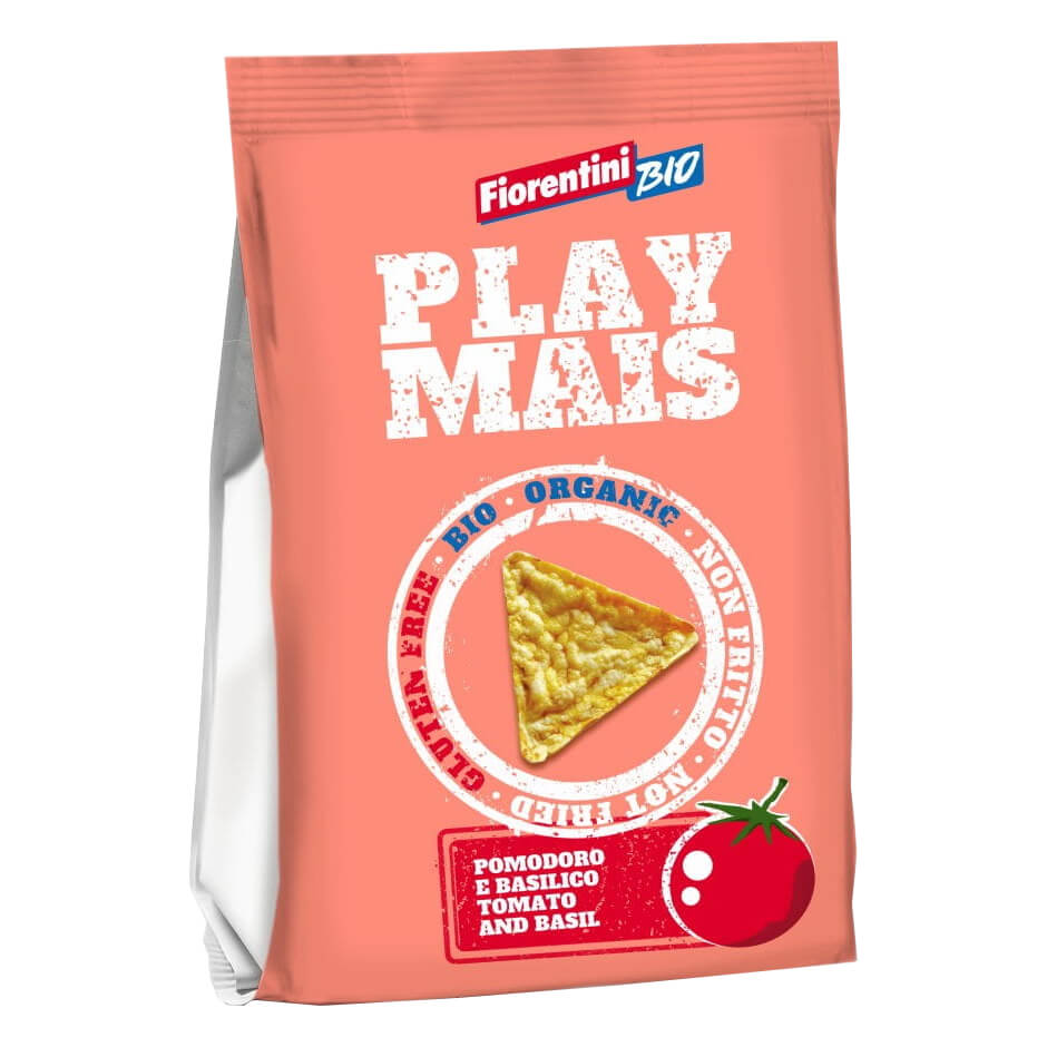 Tomaten-Mais-Chips mit Basilikum, glutenfrei 40g EKO FIORENTINI