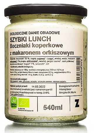 Austernpilzgericht mit Dinkelnudeln und Dill BIO 540 ml - ZAKWASOWNIA