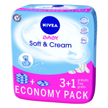 Soft&Cream 3+1 Tücher Nivea 4x63Stk.