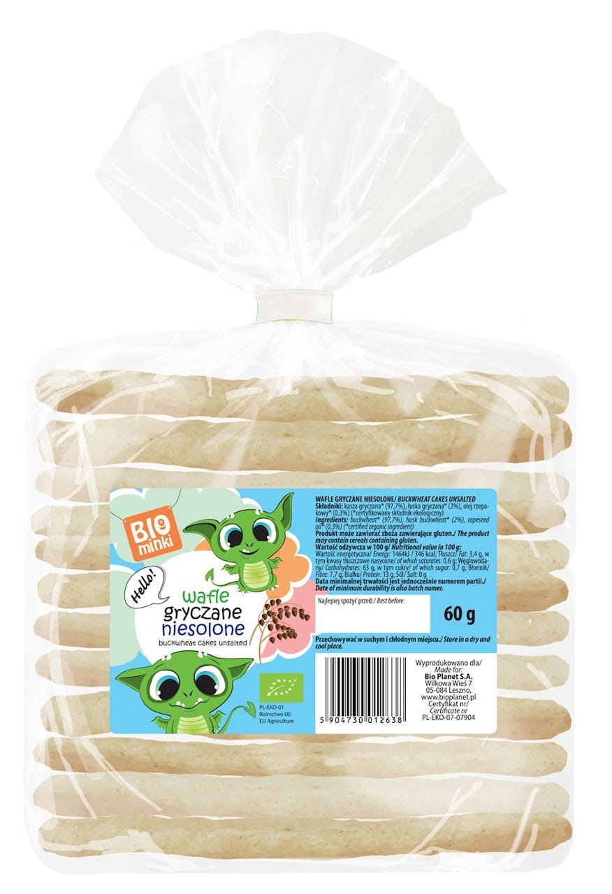 Ungesalzene Buchweizenwaffeln BIO 60 g - BIOMINKI