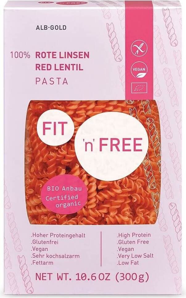 Nudeln (rote Linsen) glutenfrei BIO 300 g - ALB GOLD