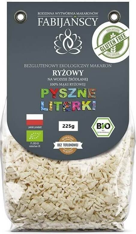 Pasta (weißer Reis) Buchstaben glutenfrei BIO 225 g - FABIJAŃSCY