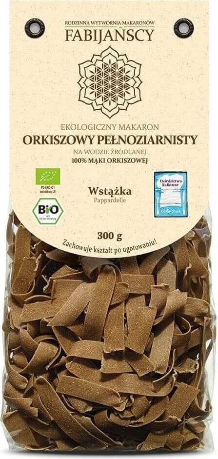 Vollkornnudeln (Dinkel), Pappardelleband BIO 300 g - FABIJAŃSCY