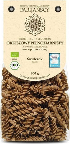 Vollkornnudeln (Dinkel) Fusilli BIO 300 g - FABIJAŃSCY