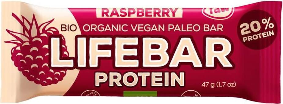 Protein-Himbeerriegel mit Reisprotein BIO 47 g - LIFEFOOD