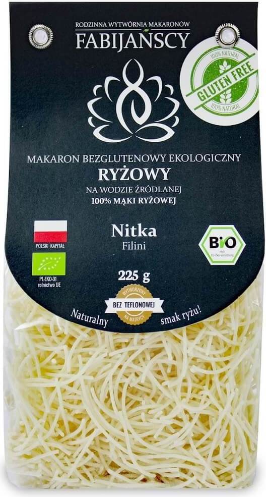 Nudeln (aus weißem Reis) Filinifaden glutenfrei BIO 225 g - FABIJAŃSCY