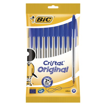 Cristal® Original blauer Beutel BIC-Stift 10 Stück.