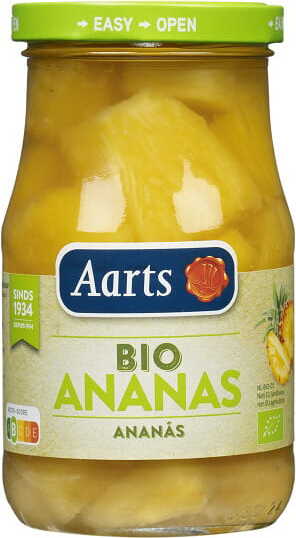 Ananasstücke in hellem Sirup BIO 350 g - AARTS