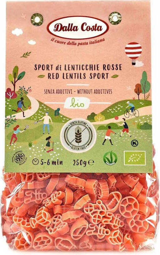 Nudeln (rote Linsen) glutenfrei Sport BIO 250 g - DALLA COSTA