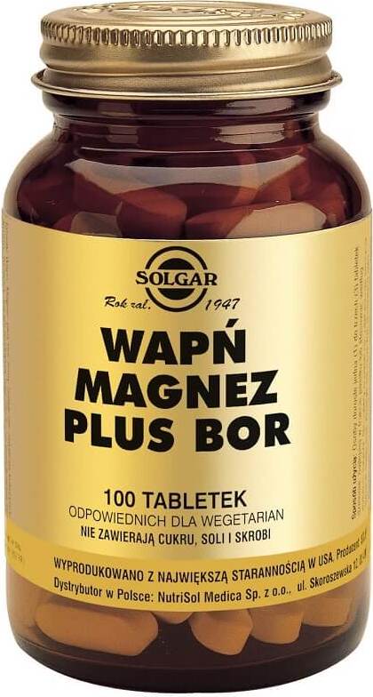 Calcium 3333 mg Magnesium 1333 mg plus Bor 1 mg 100 SOLGAR-Tabletten