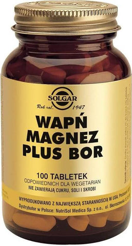 Calcium 3333 mg Magnesium 1333 mg plus Bor 1 mg 100 SOLGAR-Tabletten