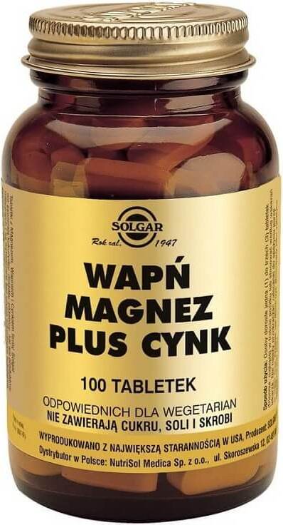 Calcium, Magnesium plus Zink 100 Tabletten SOLGAR