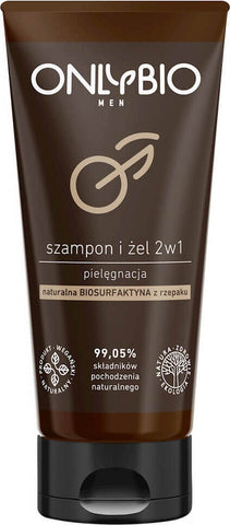 2in1 Pflege Shampoo und Gel für Männer, 200 ml Tube - NUR BIO