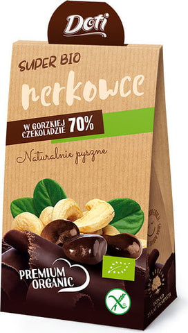 Glutenfreie Cashewnüsse in Zartbitterschokolade BIO 60 g - DOTI