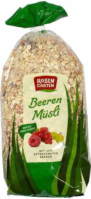 Müsli mit 23% Waldfrüchten BIO 750 g ROSENGARTEN