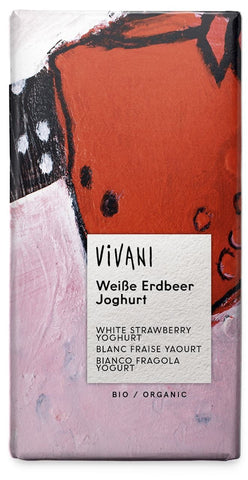 Weiße Schokolade, Erdbeere - Joghurt BIO 100 g - VIVANI