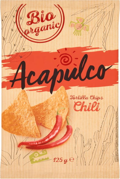 BIO Nachos mit Chiligeschmack 125 g - ACAPULCO