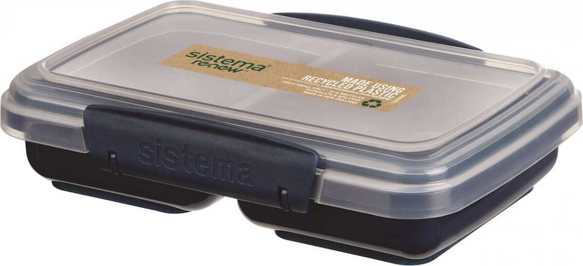 Doppelte marineblaue Lunchbox 350 ml - SISTEMA