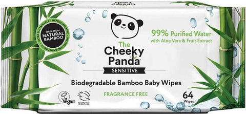 Bamboo Feuchttücher für Kinder 64 Stück - CHEEKY PANDA