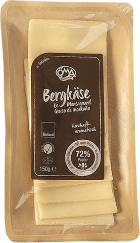 Geräucherter Bergkäse (Berg) BIO Scheiben (45% Fett in der Trockenmasse) 150 g - OMA