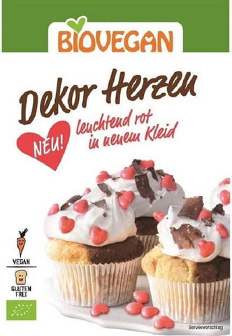 Dekostreusel rote Herzen glutenfrei BIO 35 g - BIO VEGAN