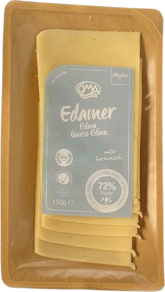 Edamerkäse (Edamer) Scheiben BIO (40% Fett in der Trockenmasse) 150 g - OMA