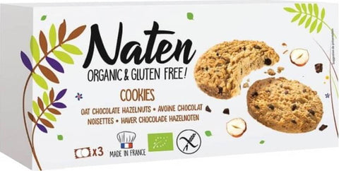 Haferkekse mit Schokolade und Haselnüssen glutenfrei BIO 120 g - NATEN