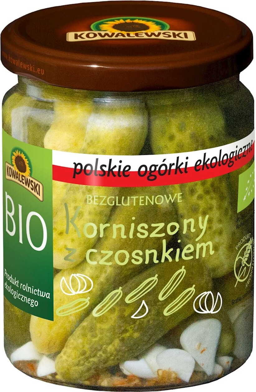 Dosengurken mit Knoblauch glutenfrei BIO 540 ml (220 g) - KOWALEWSKI