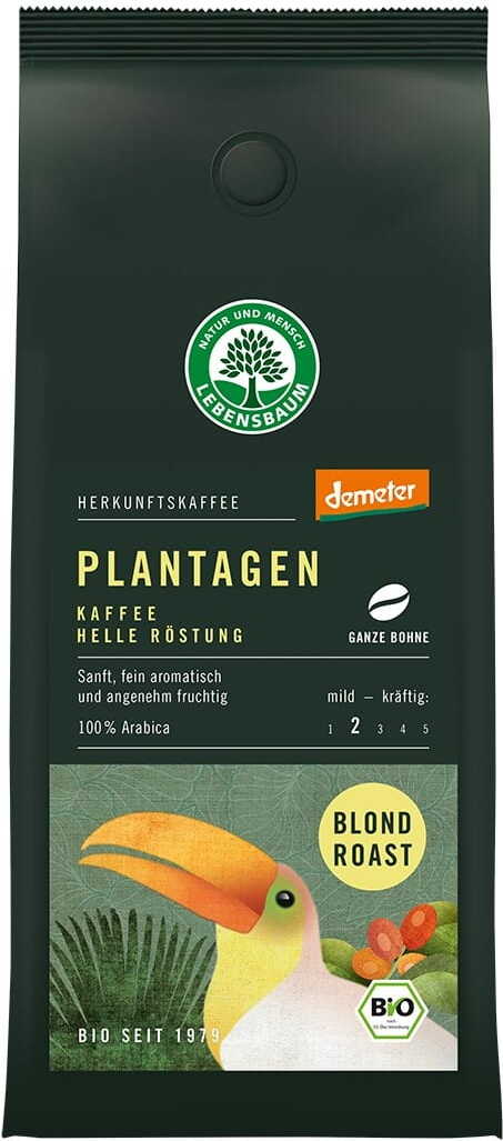 Arabica-Kaffeebohnen hellbraun geröstet BIO 250 g - LEBENSBAUM