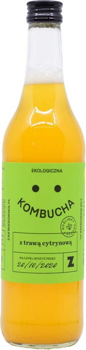 Glutenfreies Kombucha mit Zitronengras BIO 500 ml - ZAKWASOWNIA