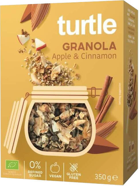 Granola Apfel - Zimt glutenfrei BIO 350 g - SCHILDKRÖTE