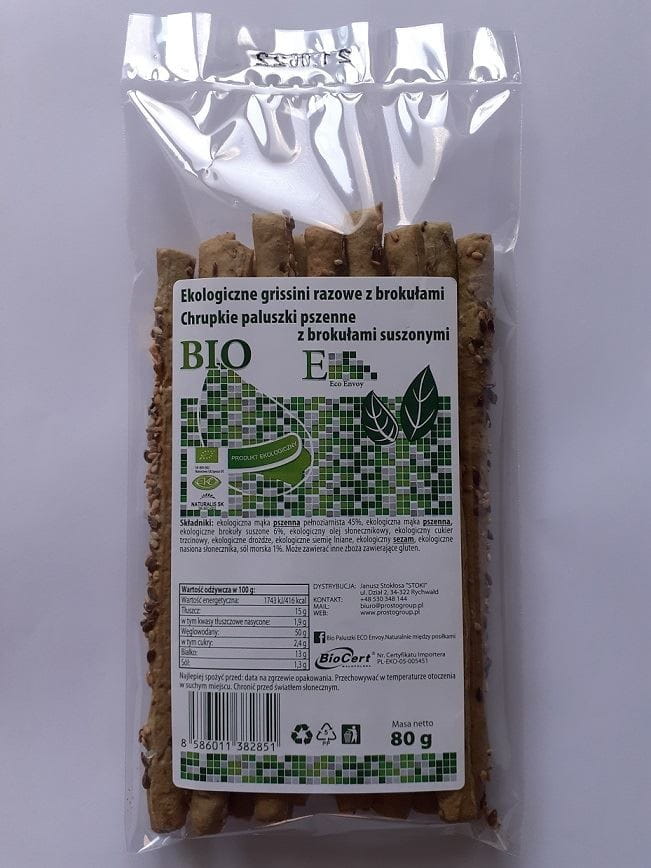 Vollkorn-Grissini-Brotfinger mit Brokkoli BIO 80 g - ENVOY