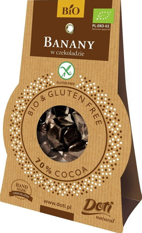 Zartbitterschokolade Bananen glutenfrei BIO 60 g - DOTI