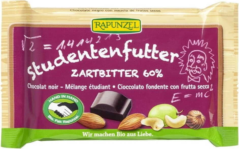 Bitterschokolade mit Nüssen und Trockenfrüchten BIO 100 g - RAPUNZEL