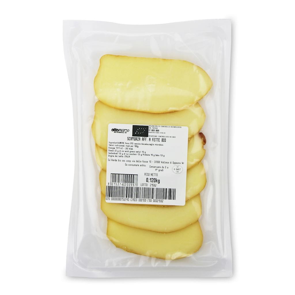 Geräucherter Scamorza-Käse in Scheiben BIO 120 g - CA'VERDE