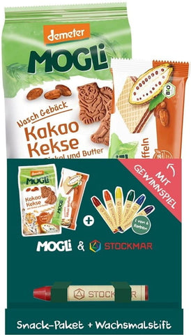 Ein Set BIO-Kakao-Snacks mit Buntstift für Kinder - MOGLI