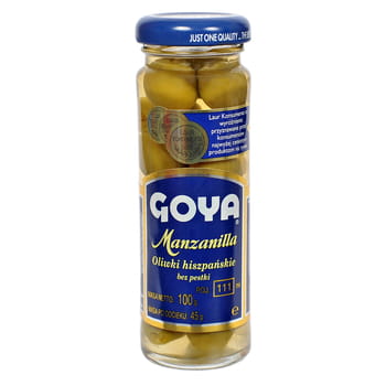 Spanische grüne Oliven Manzanilla ohne Kerne Goya 111ml