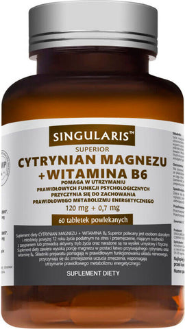 Magnesiumcitrat 120 MG + Vitamin B6 07 MG 60 Tabletten SINGULARIS