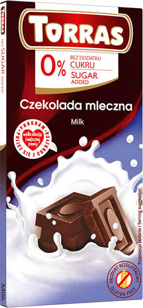 Vollmilchschokoladenmilch, 0 % glutenfreier Zucker, 75 g TORRAS