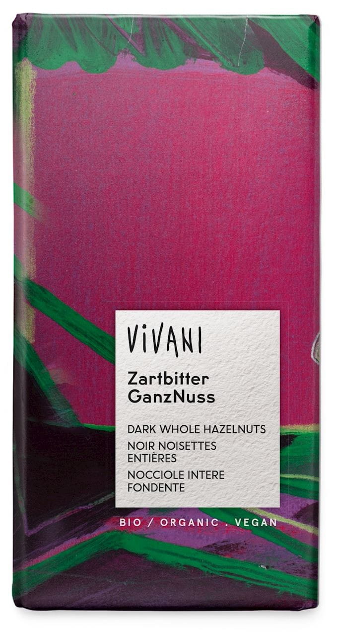 Bitterschokolade mit ganzen Nüssen BIO 100 g - VIVANI