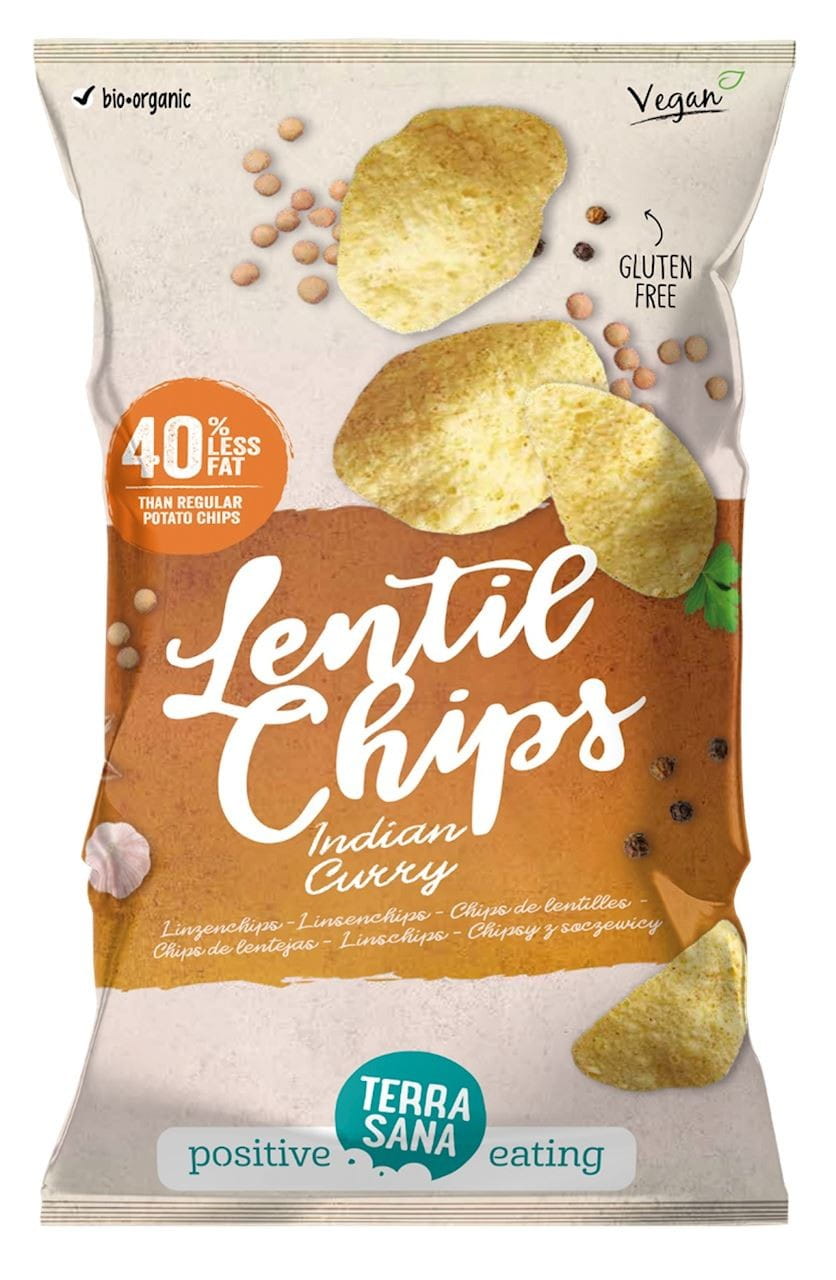 Linsenchips mit indischem Gewürzcurry glutenfrei BIO 75 g - TERRASANA