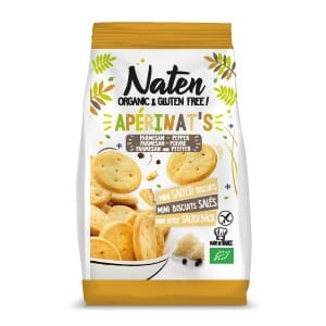 Glutenfreie Käsecracker mit Salz und Pfeffer BIO 100 g - NATEN