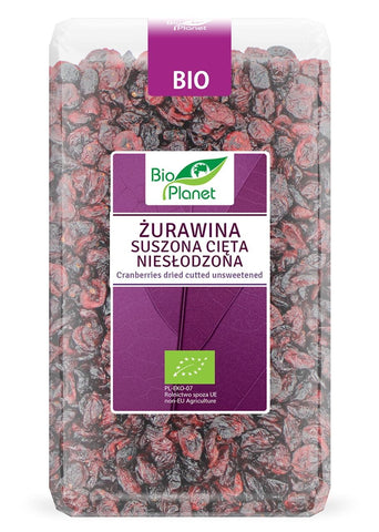 Getrocknete Cranberries, geschnitten ungesüßt BIO 1 kg - BIO PLANET