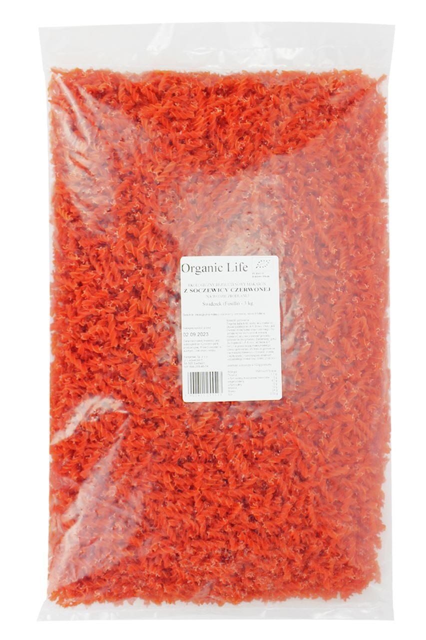 Nudeln (rote Linsen), Fusilli, glutenfrei BIO 3 kg - HORECA (FABIJAŃSCY)