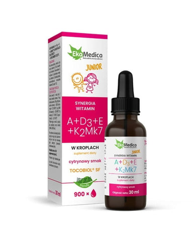 Vitamin ADEK A + D3 + E + K2 MK - 7 Junior für Kinder in Tropfen 30 ml EKAMEDICA