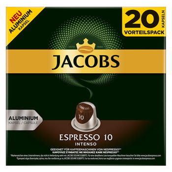 Gemahlener Kaffee Espresso Intenso 10 Jacobs 20 Kapseln 104g