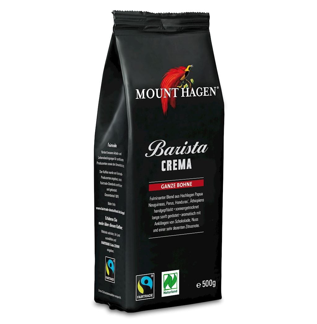 Arabica-Kaffeebohnen 100% Barista Crema Fair Trade BIO 500 g - MOUNT HAGEN