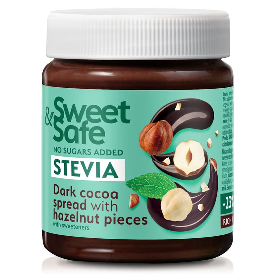 Kakao-Nuss-Creme mit Stevia gesüßt 220g SWEET & SAFE