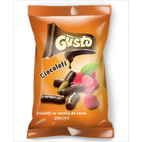 Maischips in Schokolade, Himbeergeschmack 50g GUSTO PUFULETI