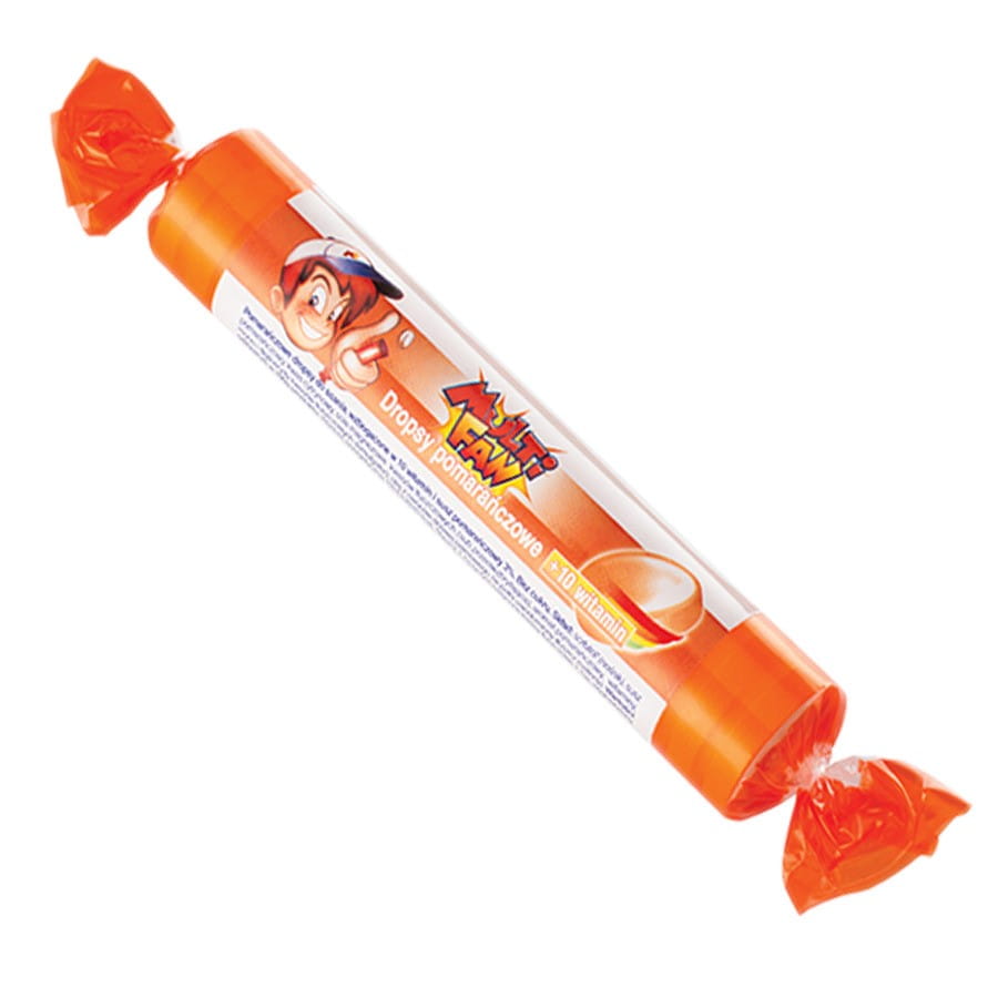 Orangenbonbons mit 10 Vitaminen ohne Zucker 39g MULTIFAN